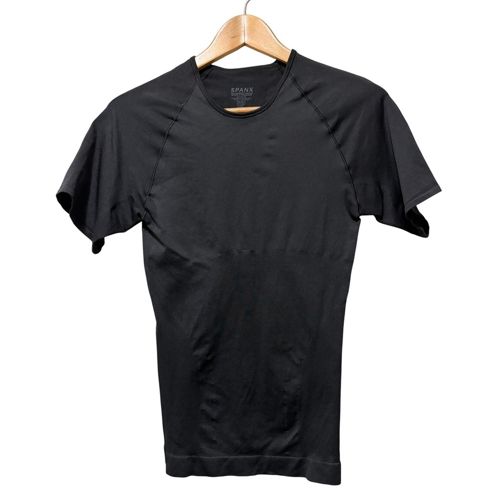 Spanx Mens Zoned Performance Undershirt Black Compression Shirt XXL